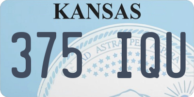 KS license plate 375IQU