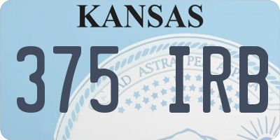 KS license plate 375IRB