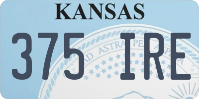 KS license plate 375IRE
