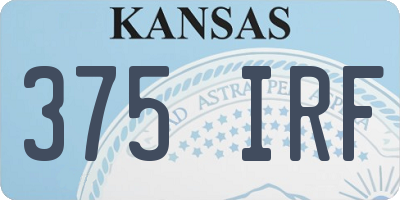 KS license plate 375IRF