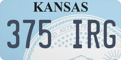 KS license plate 375IRG