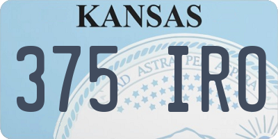 KS license plate 375IRO