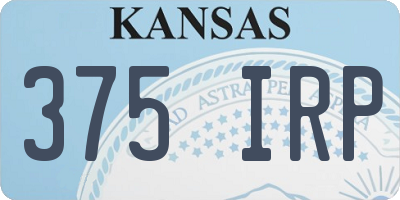 KS license plate 375IRP
