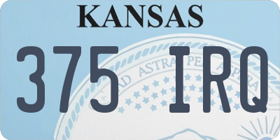 KS license plate 375IRQ
