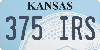 KS license plate 375IRS