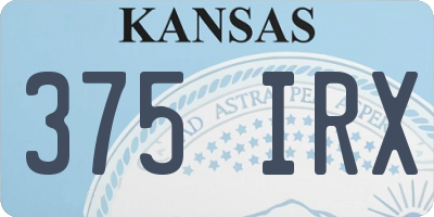KS license plate 375IRX