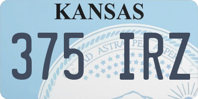 KS license plate 375IRZ