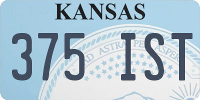 KS license plate 375IST