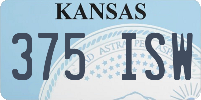KS license plate 375ISW
