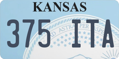 KS license plate 375ITA