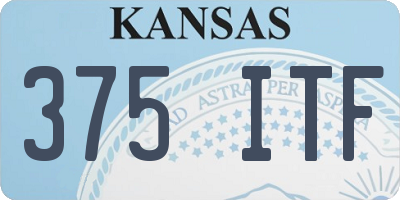 KS license plate 375ITF
