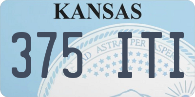 KS license plate 375ITI