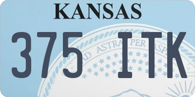 KS license plate 375ITK