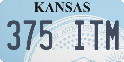 KS license plate 375ITM