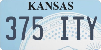 KS license plate 375ITY