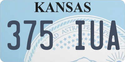 KS license plate 375IUA