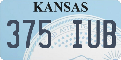 KS license plate 375IUB