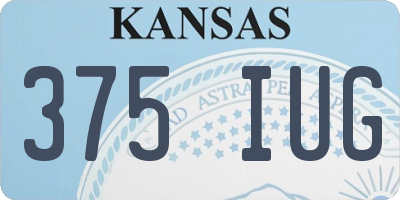 KS license plate 375IUG