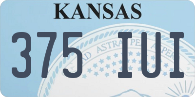 KS license plate 375IUI