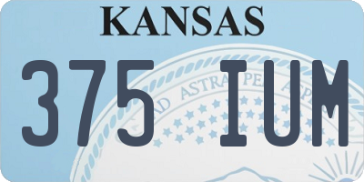 KS license plate 375IUM