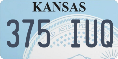KS license plate 375IUQ