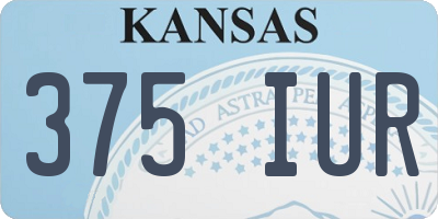 KS license plate 375IUR