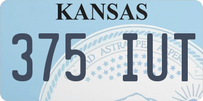 KS license plate 375IUT