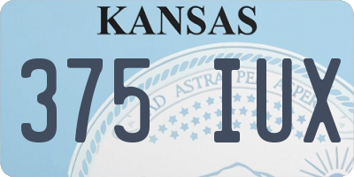 KS license plate 375IUX
