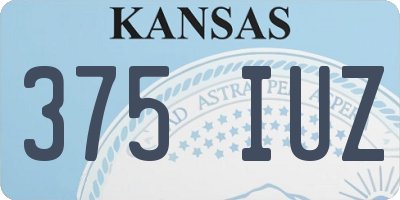 KS license plate 375IUZ