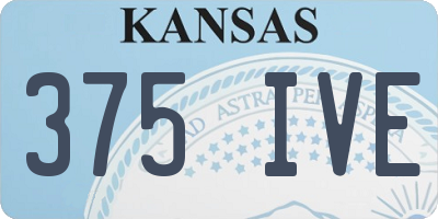 KS license plate 375IVE