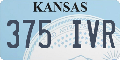 KS license plate 375IVR