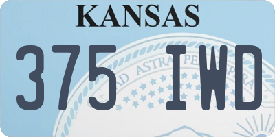 KS license plate 375IWD