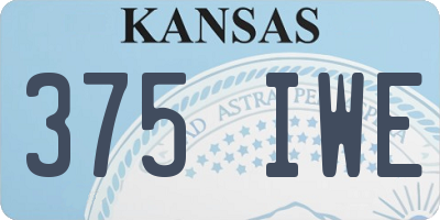 KS license plate 375IWE