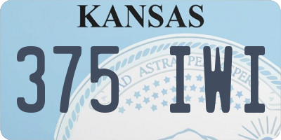 KS license plate 375IWI