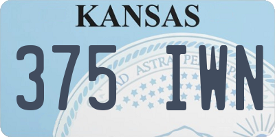 KS license plate 375IWN