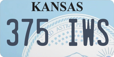 KS license plate 375IWS