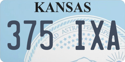 KS license plate 375IXA