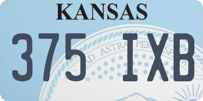 KS license plate 375IXB