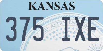 KS license plate 375IXE