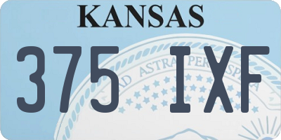 KS license plate 375IXF
