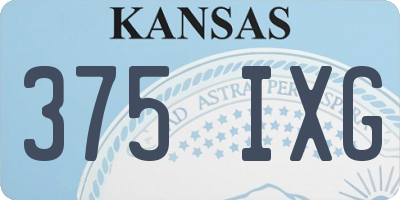 KS license plate 375IXG