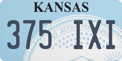 KS license plate 375IXI
