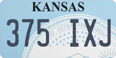 KS license plate 375IXJ