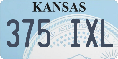KS license plate 375IXL