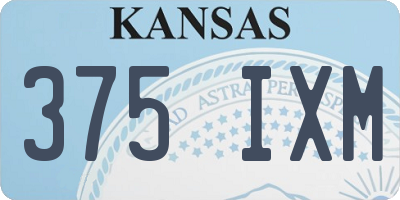 KS license plate 375IXM