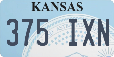 KS license plate 375IXN