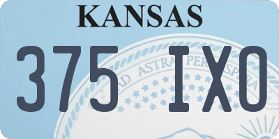 KS license plate 375IXO