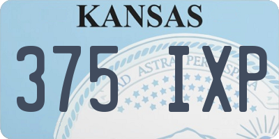 KS license plate 375IXP