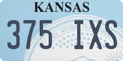 KS license plate 375IXS