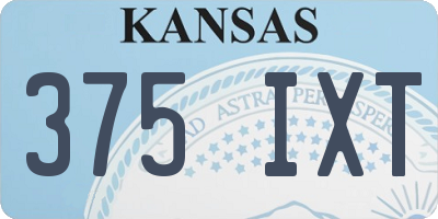 KS license plate 375IXT